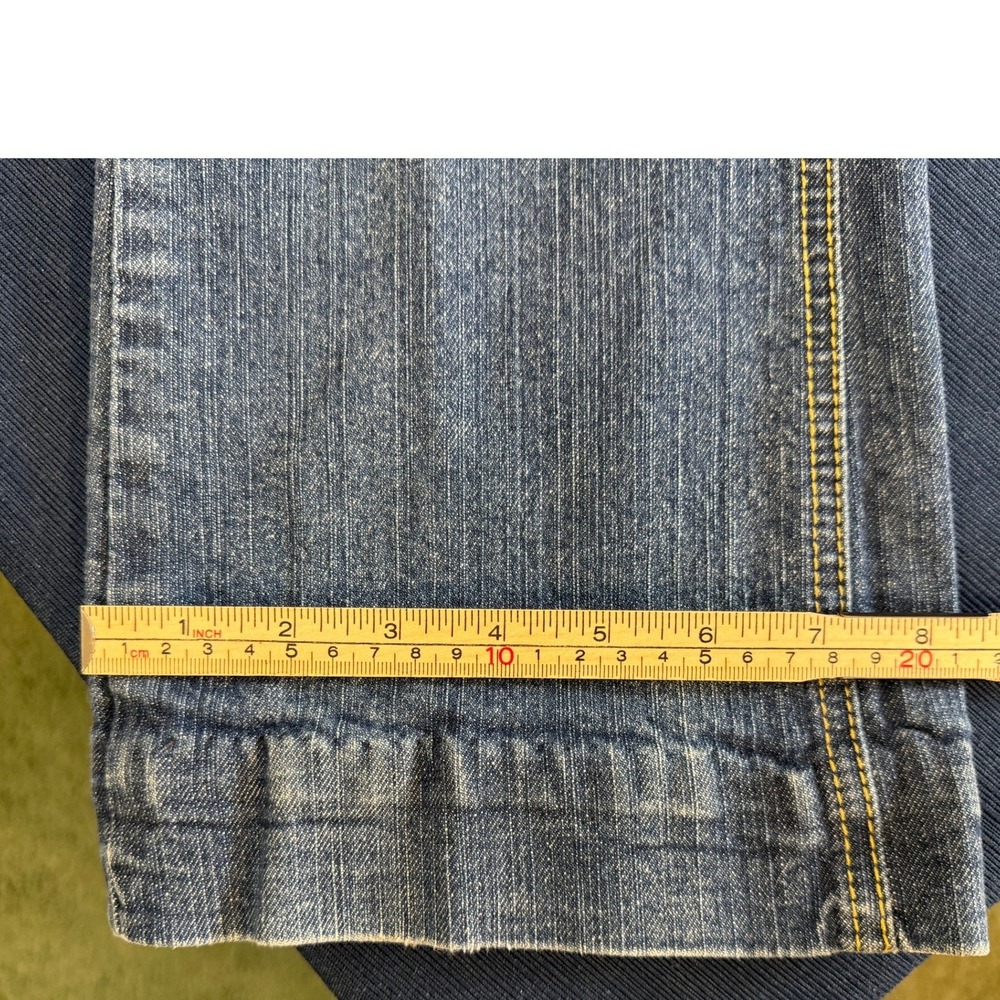Retro Dereon Jeans 9/10 Blue Bootcut Embroidered Pocket Y2K McBling Denim Pants - Picture 11 of 13